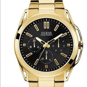 Guess Goldtone watch black dial 48mm